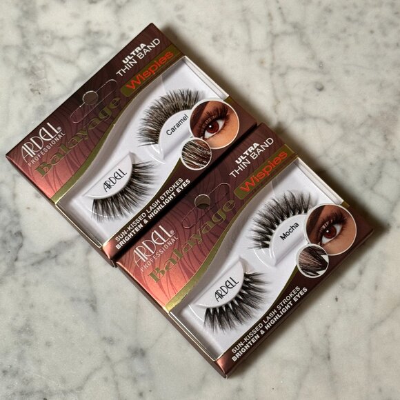 Ardell Lashes Balayage Wispies Set - Ultra Thin Band | Mocha & Caramel | NEW - Picture 1 of 5